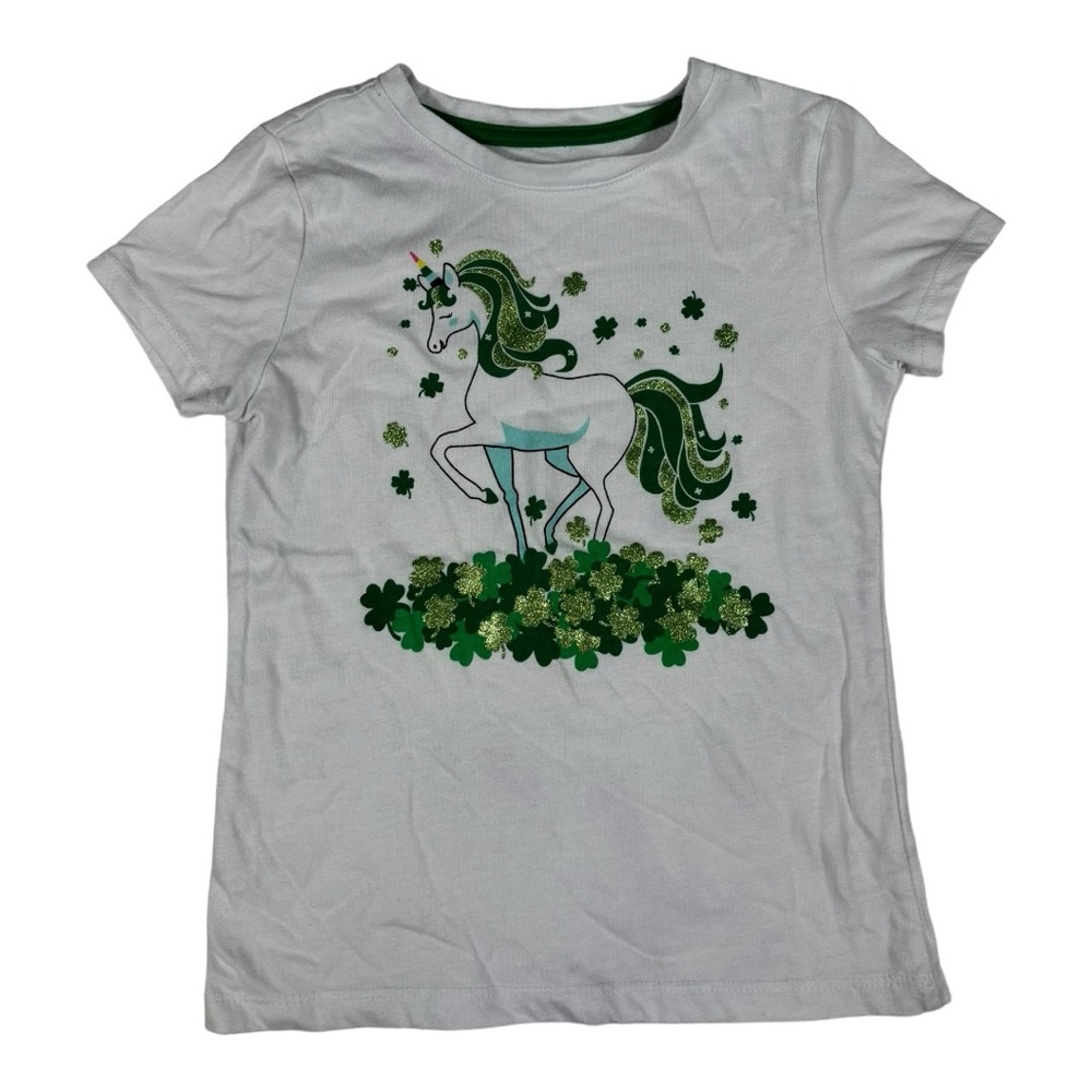 Girls - Way to Celebrate St. Patrick’s - Tee - Lucky Unicorn -  M (7/8)
